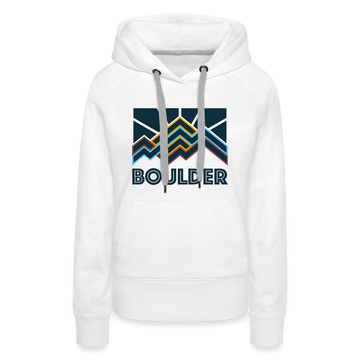 Premium Women's Boulder, Colorado Hoodie - Women's Boulder Hoodie - white