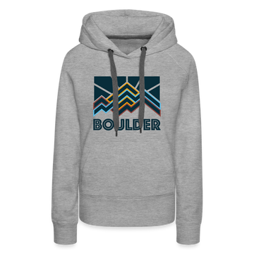 Premium Women's Boulder, Colorado Hoodie - Women's Boulder Hoodie - heather grey