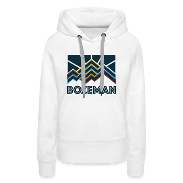 Premium Women's Bozeman, Montana Hoodie - Women's Bozeman Hoodie - white