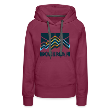 Premium Women's Bozeman, Montana Hoodie - Women's Bozeman Hoodie - burgundy