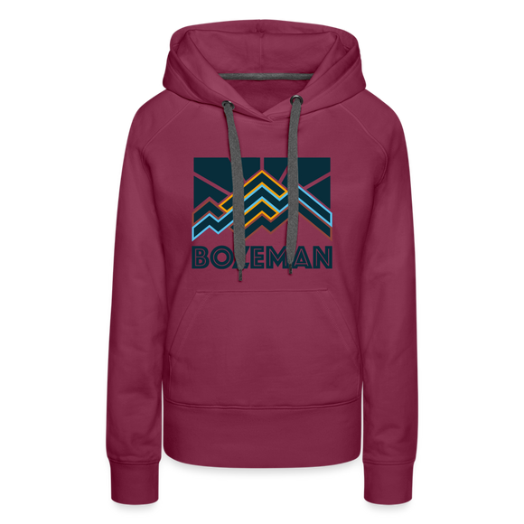 Premium Women's Bozeman, Montana Hoodie - Women's Bozeman Hoodie - burgundy