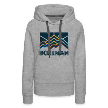 Premium Women's Bozeman, Montana Hoodie - Women's Bozeman Hoodie - heather grey