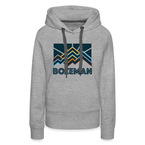 Premium Women's Bozeman, Montana Hoodie - Women's Bozeman Hoodie - heather grey