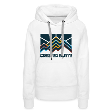 Premium Women's Crested Butte, Colorado Hoodie - Women's Crested Butte Hoodie - white
