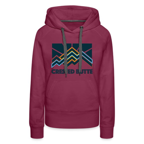 Premium Women's Crested Butte, Colorado Hoodie - Women's Crested Butte Hoodie - burgundy