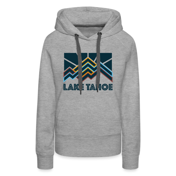 Premium Women's Lake Tahoe, California Hoodie - Women's Lake Tahoe Hoodie - heather grey