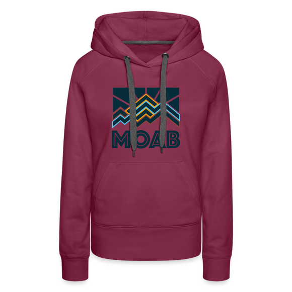 Premium Women's Moab, Utah Hoodie - Women's Moab Hoodie - burgundy