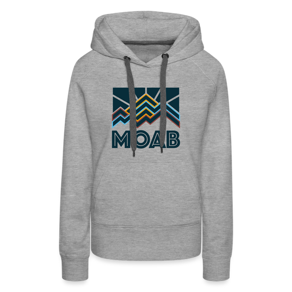 Premium Women's Moab, Utah Hoodie - Women's Moab Hoodie - heather grey