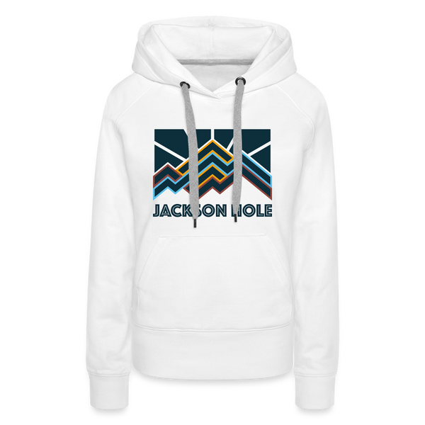 Premium Women's Jackson Hole, Wyoming Hoodie - Women's Jackson Hole Hoodie - white