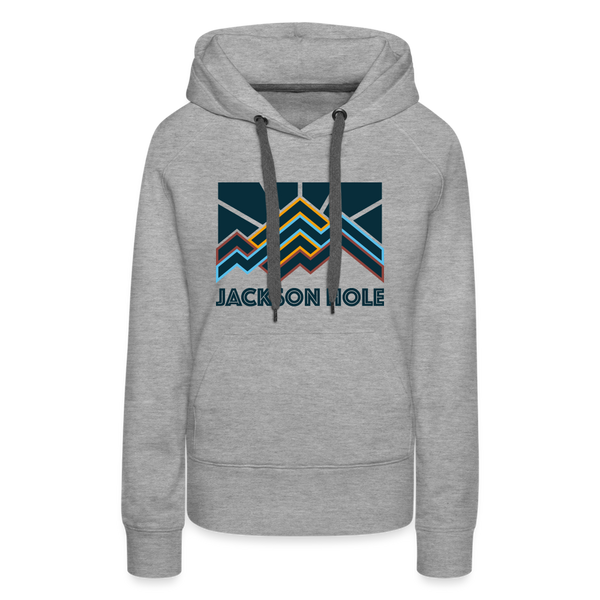 Premium Women's Jackson Hole, Wyoming Hoodie - Women's Jackson Hole Hoodie - heather grey