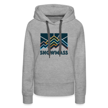 Premium Women's Snowmass, Colorado Hoodie - Women's Snowmass Hoodie - heather grey