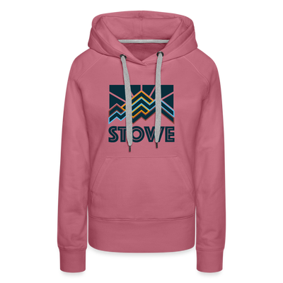 Premium Women's Stowe, Vermont Hoodie - Women's Stowe Hoodie - mauve