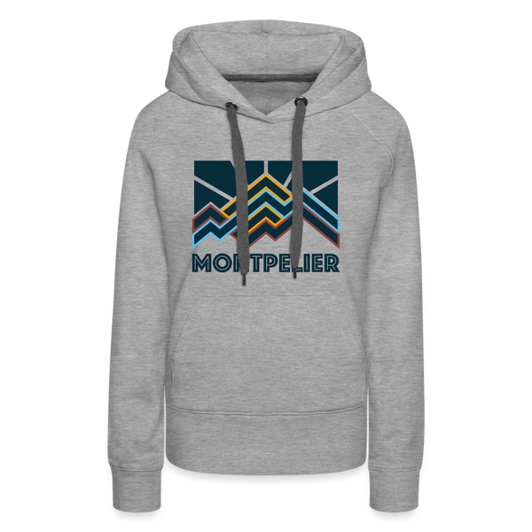 Premium Women's Montpelier, Vermont Hoodie - Women's Montpelier Hoodie - heather grey
