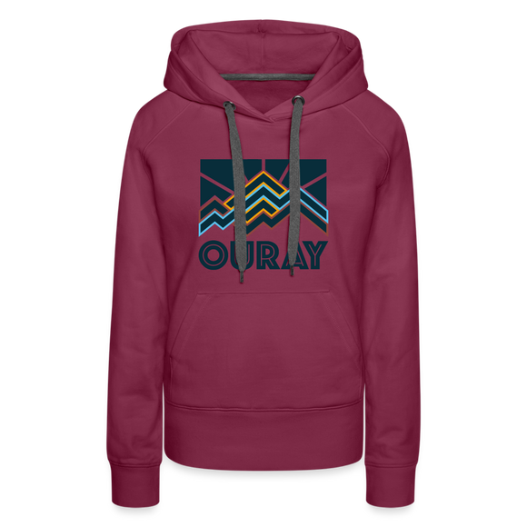Premium Women's Ouray, Colorado Hoodie - Women's Ouray Hoodie - burgundy