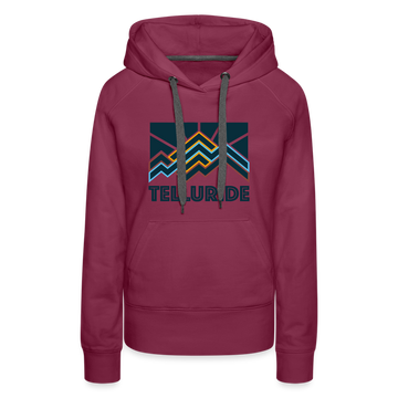 Premium Women's Telluride, Colorado Hoodie - Women's Telluride Hoodie - burgundy