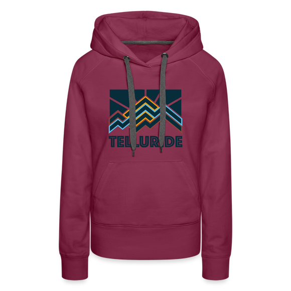 Premium Women's Telluride, Colorado Hoodie - Women's Telluride Hoodie - burgundy