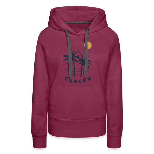 Premium Women's Cancun, Mexico Hoodie - Women's Cancun Hoodie - burgundy