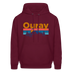 Ouray, Colorado Hoodie - Retro Mountain & Birds Ouray Hooded Sweatshirt - burgundy