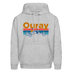 Ouray, Colorado Hoodie - Retro Mountain & Birds Ouray Hooded Sweatshirt - heather gray