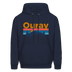 Ouray, Colorado Hoodie - Retro Mountain & Birds Ouray Hooded Sweatshirt - navy