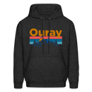 Ouray, Colorado Hoodie - Retro Mountain & Birds Ouray Hooded Sweatshirt - charcoal grey