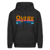 Ouray, Colorado Hoodie - Retro Mountain & Birds Ouray Hooded Sweatshirt - charcoal grey