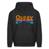 Ouray, Colorado Hoodie - Retro Mountain & Birds Ouray Hooded Sweatshirt - charcoal grey