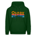 Ouray, Colorado Hoodie - Retro Mountain & Birds Ouray Hooded Sweatshirt - forest green