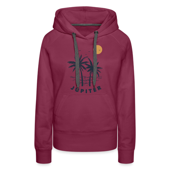 Premium Women's Jupiter, Florida Hoodie - Women's Jupiter Hoodie - burgundy