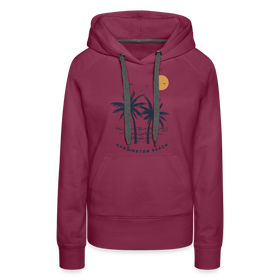 Premium Women's Huntington Beach, California Hoodie - Women's Huntington Beach Hoodie - burgundy