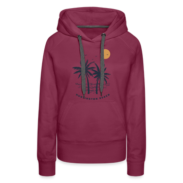 Premium Women's Huntington Beach, California Hoodie - Women's Huntington Beach Hoodie - burgundy