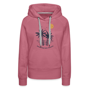 Premium Women's Huntington Beach, California Hoodie - Women's Huntington Beach Hoodie - mauve