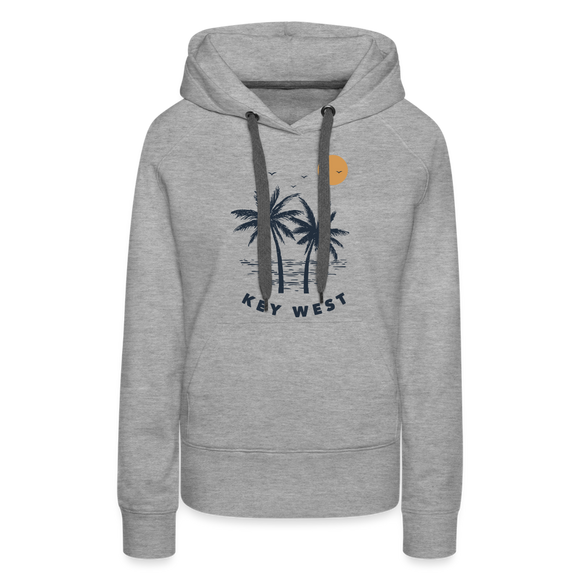 Premium Women's Key West, Florida Hoodie - Women's Key West Hoodie - heather grey