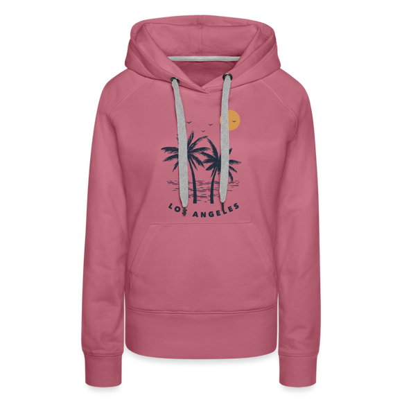 Premium Women's Los Angeles, California Hoodie - Women's Los Angeles Hoodie - mauve