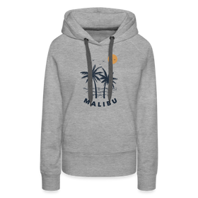 Premium Women's Malibu, California Hoodie - Women's Malibu Hoodie - heather grey