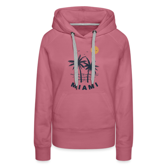 Premium Women's Miami, Florida Hoodie - Women's Miami Hoodie - mauve