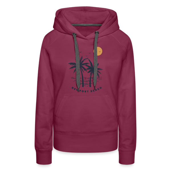 Premium Women's Newport Beach, California Hoodie - Women's Newport Beach Hoodie - burgundy