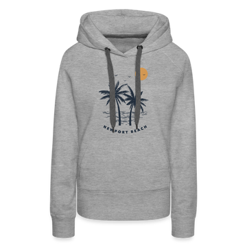 Premium Women's Newport Beach, California Hoodie - Women's Newport Beach Hoodie - heather grey