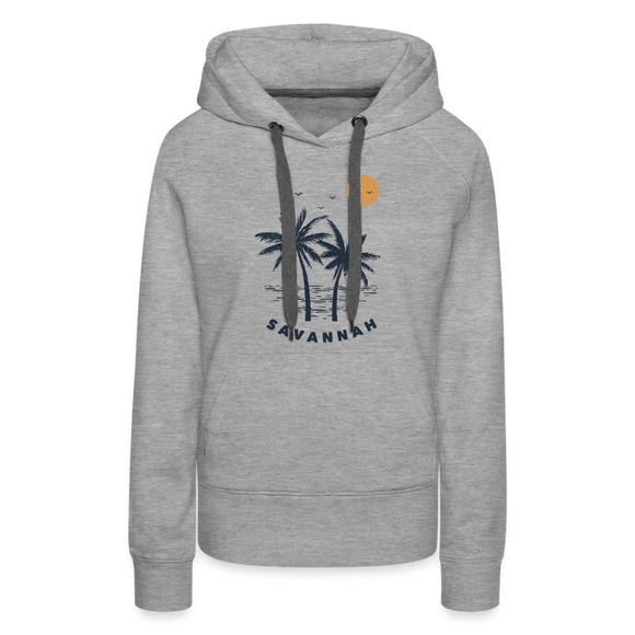 Premium Women's Savannah, Georgia Hoodie - Women's Savannah Hoodie - heather grey