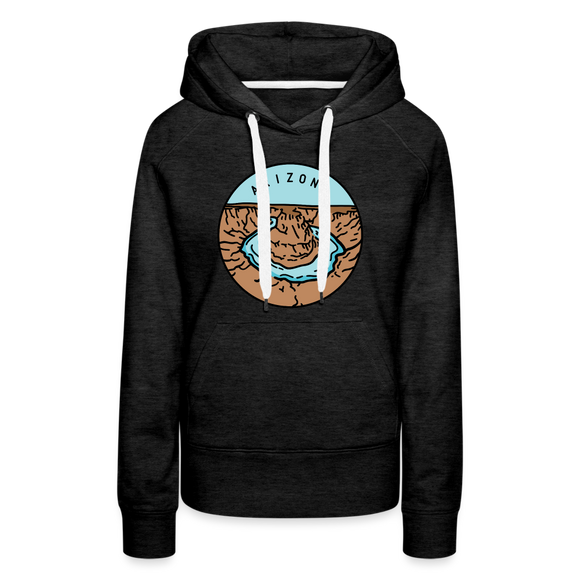 Premium Women's Arizona Hoodie - charcoal grey