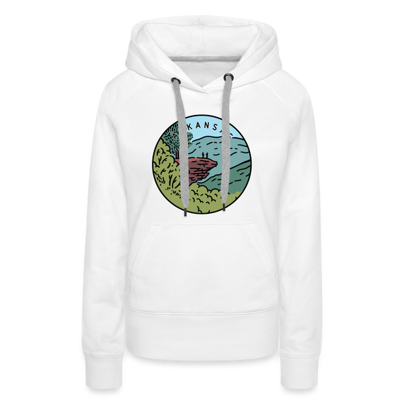 Premium Women's Arkansas Hoodie - white