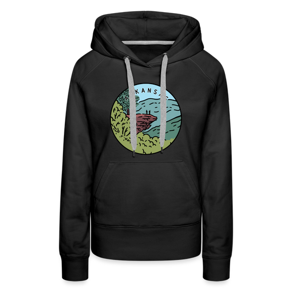 Premium Women's Arkansas Hoodie - black