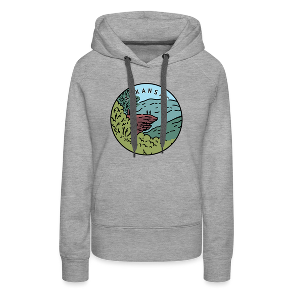 Premium Women's Arkansas Hoodie - heather grey
