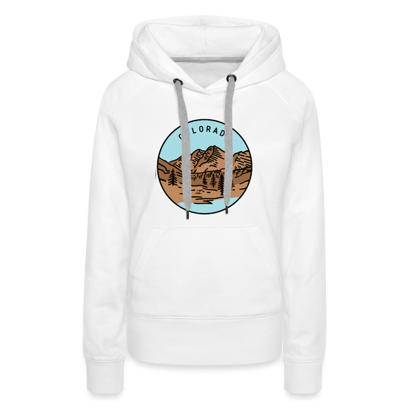 Premium Women's Colorado Hoodie - white