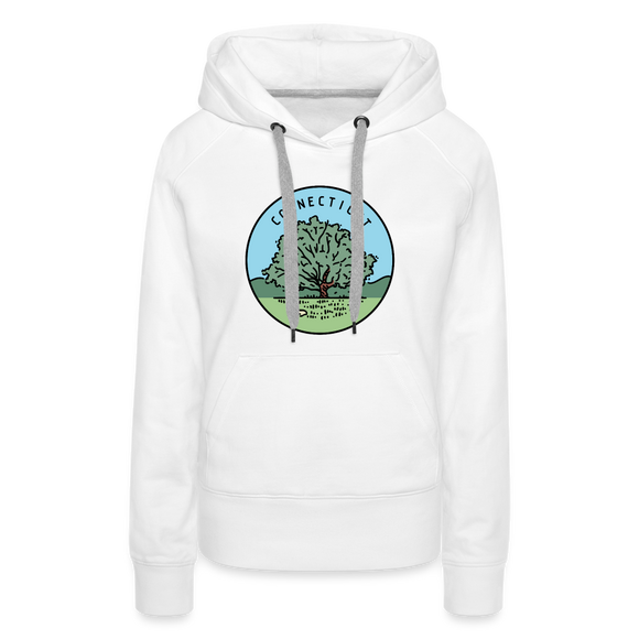 Premium Women's Connecticut Hoodie - white