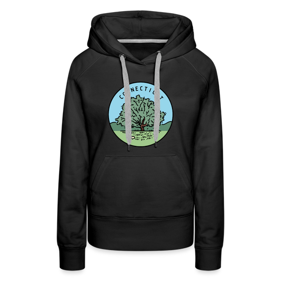 Premium Women's Connecticut Hoodie - black