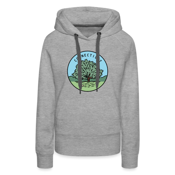 Premium Women's Connecticut Hoodie - heather grey