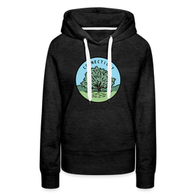 Premium Women's Connecticut Hoodie - charcoal grey