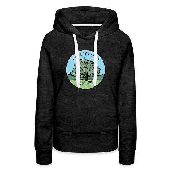 Premium Women's Connecticut Hoodie - charcoal grey