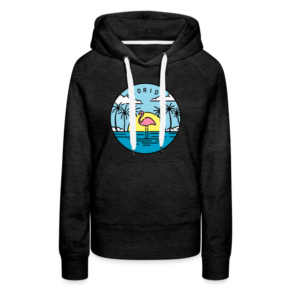 Premium Women's Florida Hoodie - charcoal grey